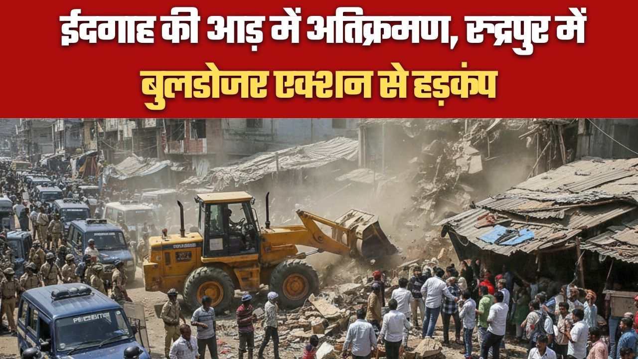 ईदगाह की आड़ में अतिक्रमण, रुद्रपुर में बुलडोजर एक्शन से हड़कंप
