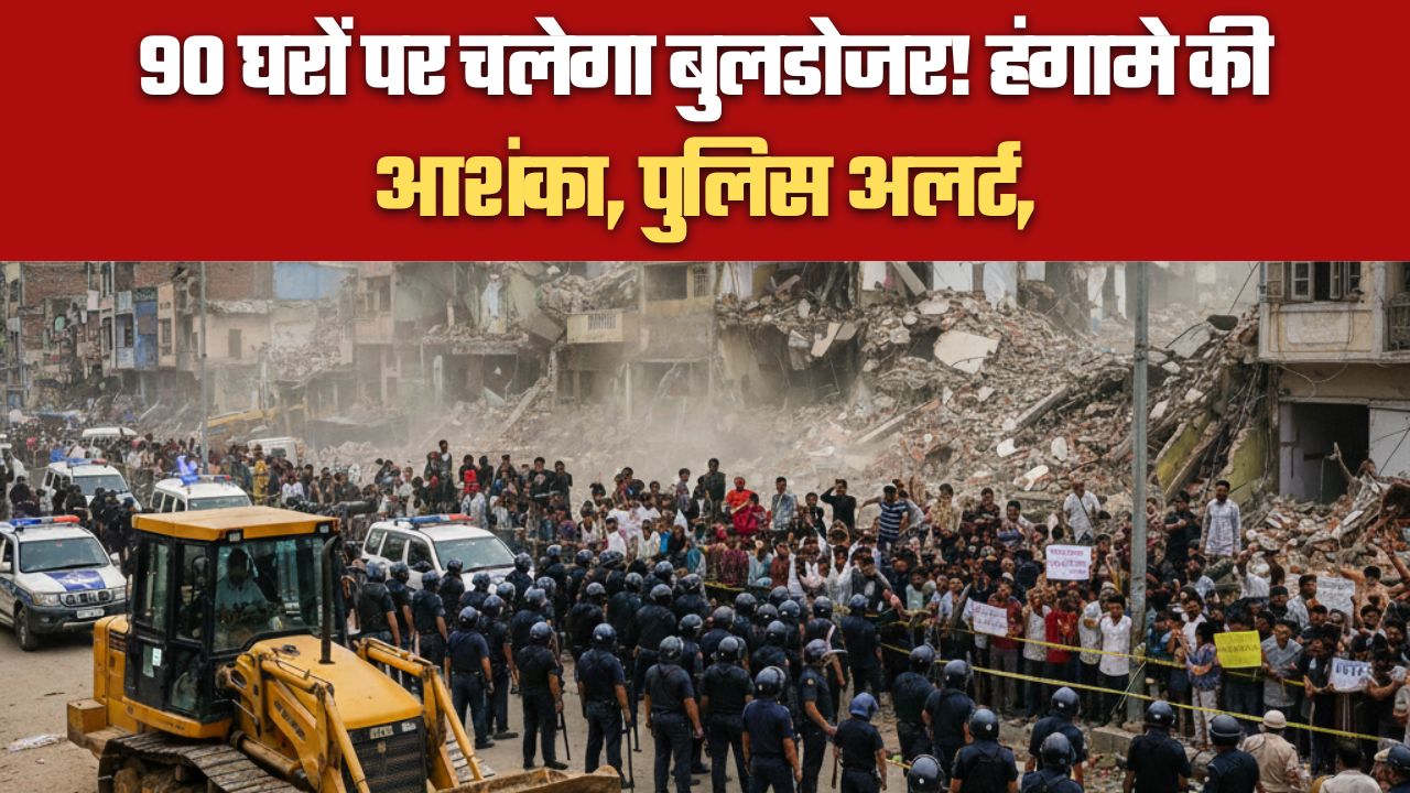 90 घरों पर चलेगा बुलडोजर! हंगामे की आशंका, पुलिस अलर्ट,
